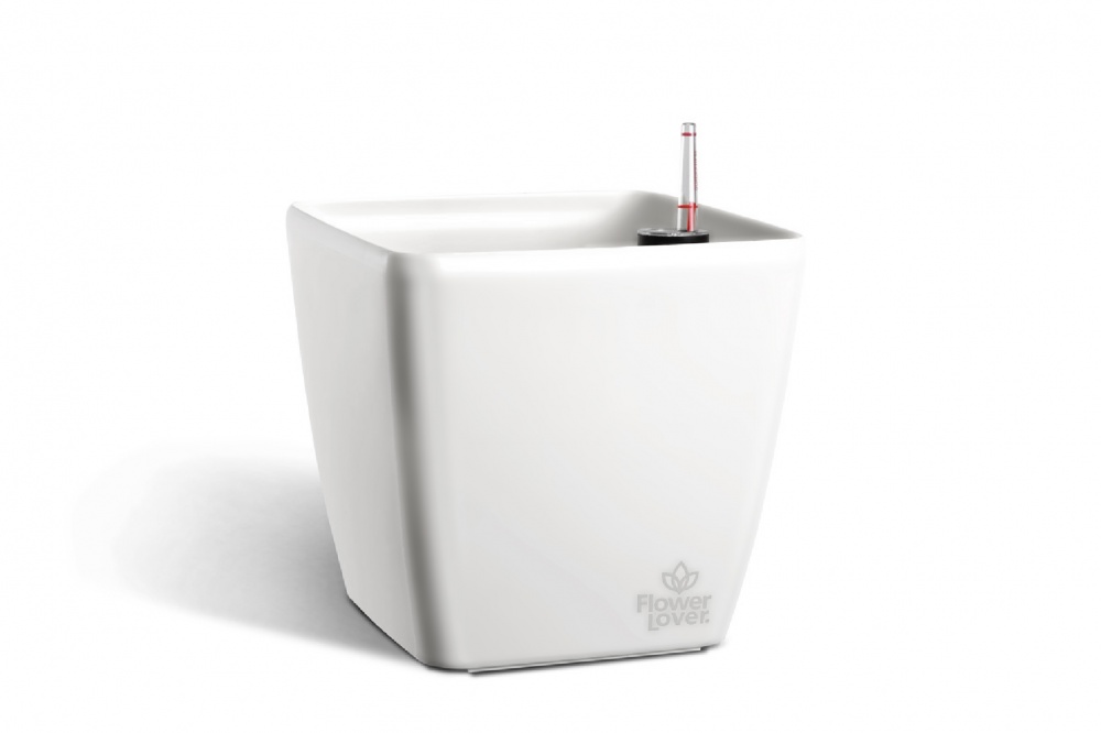 Вазон пластиковый пластик Quadrato 18x18x17 квадратный белый 3 л Plastkon (239859)