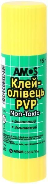 Клей-олівець PVP 15 г Amos
