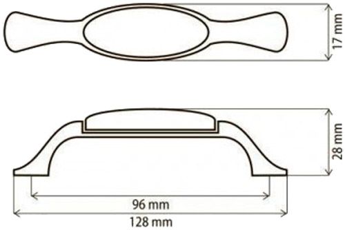 Меблева ручка DP 195AB/MLK колосок 96 мм латунь DC