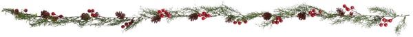 Декорація новорічна Гірлянда хвойна з ягодами і шишками 160 см EPI-EYK8-1305 