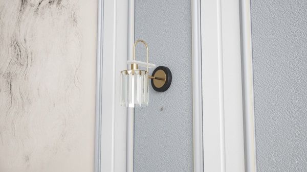 Бра Hopfen Bogen CP-BK 1x60 Вт E14 чорний/золото 