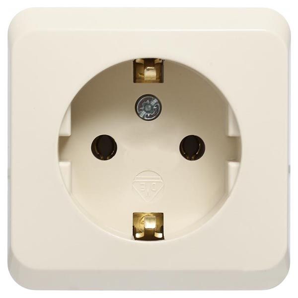 Розетка с заземлением Schneider Electric Prima без шторок без крышки кремовый WDE001180