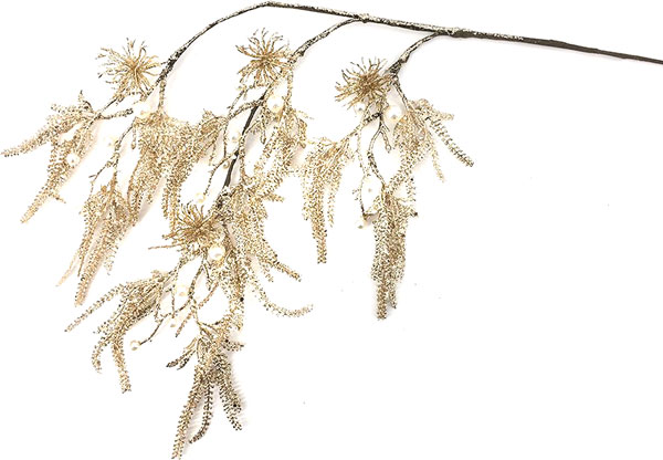 Гілочка декоративна Sunrise Crafts з сережками та перлами 70 см LH7142S4 white 