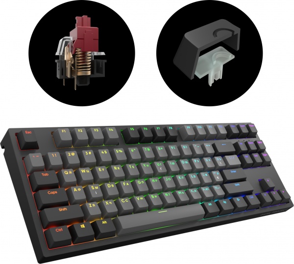 Клавіатура ігрова Dark Project Pro KD87A PBT Gateron Optical 2.0 Red (DP-KD-87A-004110-GRD) 