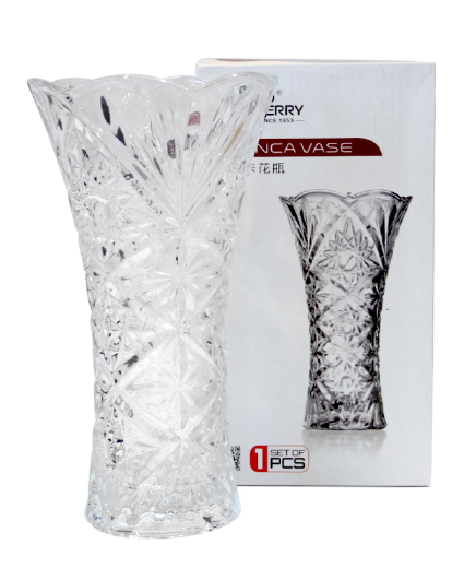 Ваза стеклянная Crystal Donna (83000045) 23 см прозрачная 