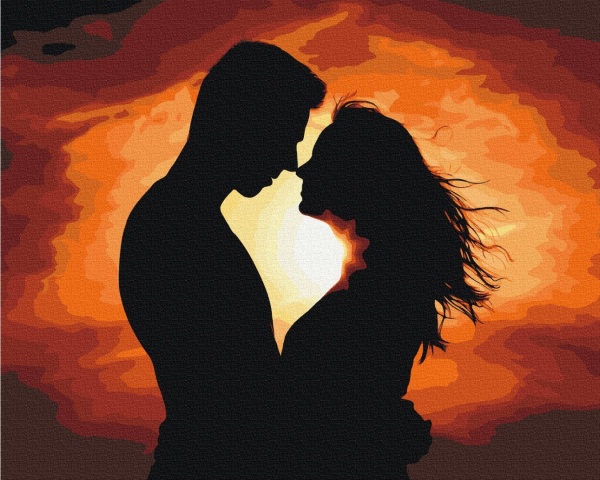 Картина за номерами Силует любові PBS52865 40x50 см Brushme 