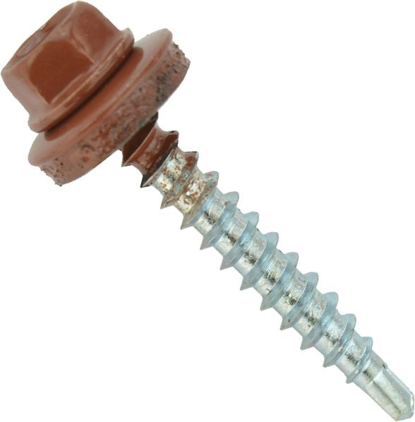 Саморез кровельный по дереву 4,8x55 мм 50 шт гнилая вишня RAL 3009