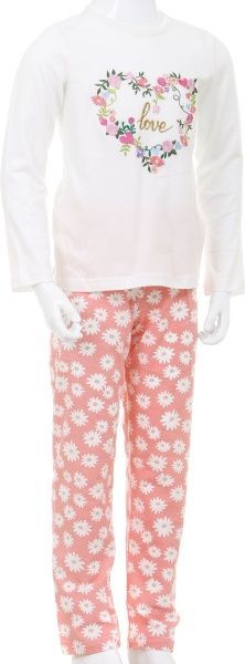 Пижама для девочек Danaya р.110 белый/розовый B19-120 