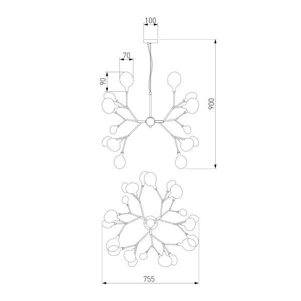 Люстра подвесная Strotskis Lamella 27x3 Вт G4 хром 554