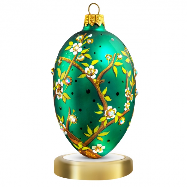 Ялинкова іграшка Нефритовий цвіт 11 см зелений FJ001