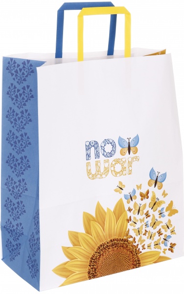 Пакет паперовий 320х150х380 білий з ручками