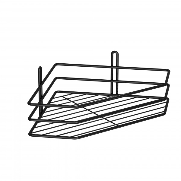 Полка для ванной 1-ярусная 25 см черная 