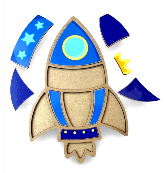 Пазл-мозаїка Apli Krapli Складанка Ракета СК-03