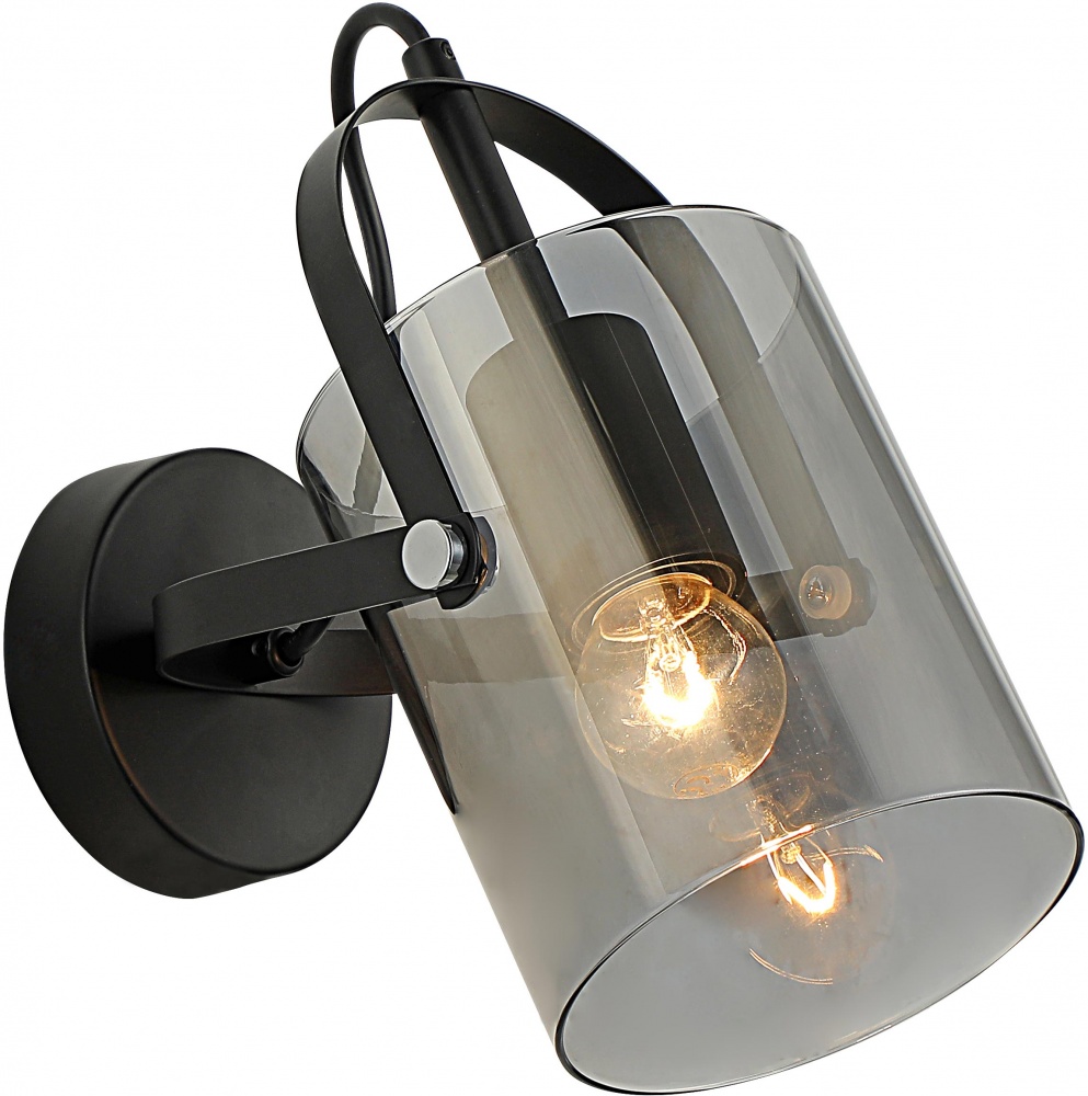 Светильник настенный Sensio Columba 40 Вт E27 черный/дымчатый ALG-74721/1W-Bl