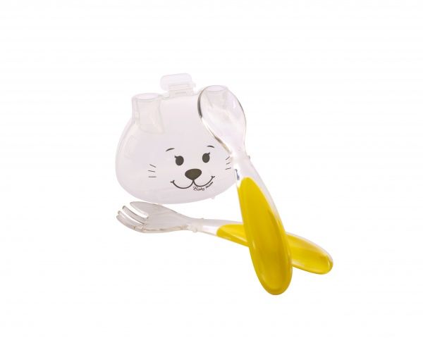 Набор для кормления Baby Team Зайчик вилка с ложкой 6115