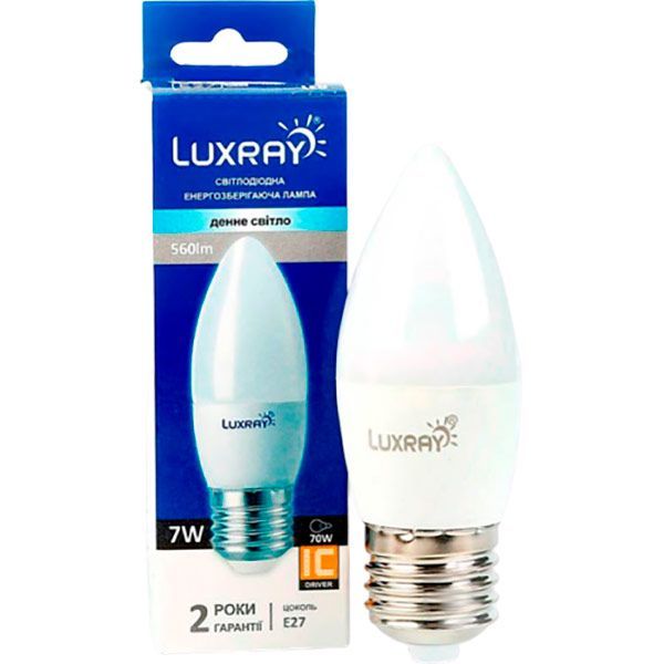 Лампа светодиодная Luxray 7 Вт C37 матовая E27 220 В 4200 К LX442-B35-2707 
