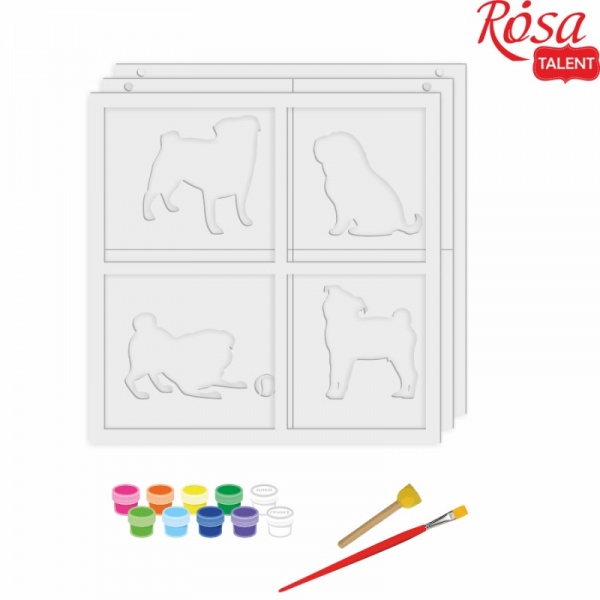 Набір для малювання картина 3D 4 Dogs (N0003502) 30Х30 см Rosa Talent 
