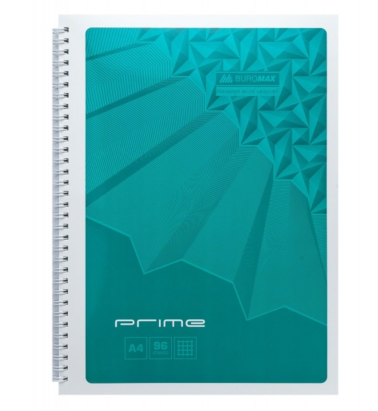 Зошит на пружині PRIME А4 96 арк. клітинка бірюзовий Buromax