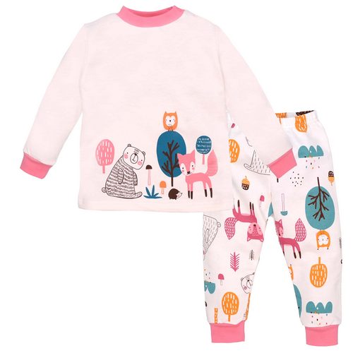 Піжама дитяча для дівчаток Татошка р.134 рожевий із принтом 0102302звм 