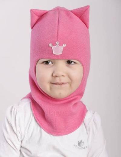 Шапочка детская для девочки Beezy Кошка р.50-52 бледно-розовый 1750 