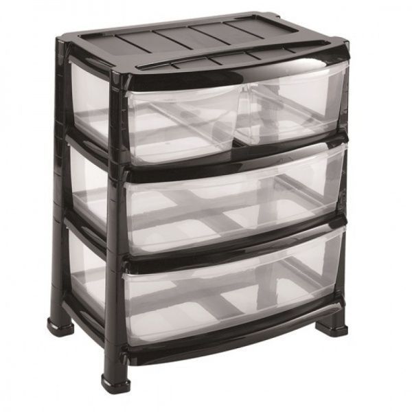 Комод пластиковий Heidrun 1527 Professional чорний 605x400x550 мм