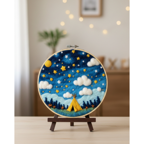 Набор для валяния картины из шерсти Звездная ночь Brushme