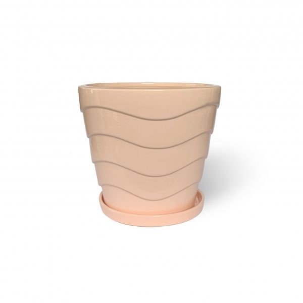 Горшок керамический Резон Конус с волнами 4,6л персиковый 