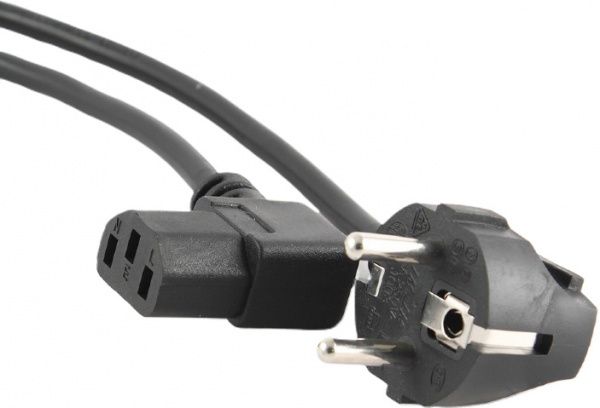 Кабель Cablexpert силовий 1,8 м чорний (PC-186A-VDE) CEE7/7-C13 кутовий VDE, 3х0,75 мм кв 