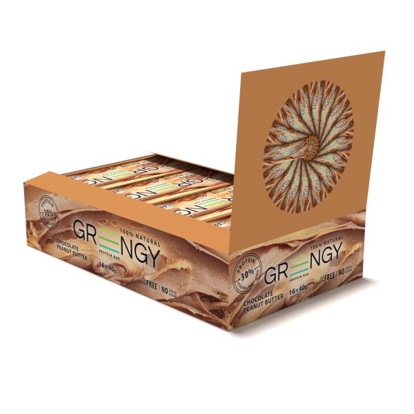 Протеиновый батончик Greengy Шоколадное арахисовое масло 40 г