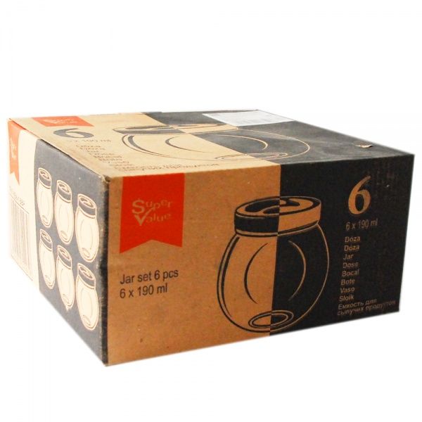 Набор банок с крышками 190 мл Wallibuck 6 шт. Super Value