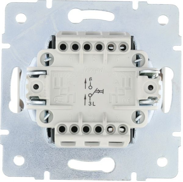 Кнопка звонка Lezard Rain без подсветки 250В жемчужно-белый 703-3088-103