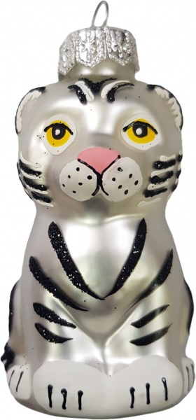 Елочная игрушка Юріта Тигрик белый 1184M 8,4 см 