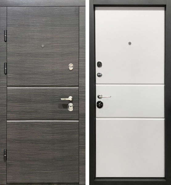 Дверь входная Министерство дверей ФЛАГМАН венге серый горизонт 2050х860 мм левая