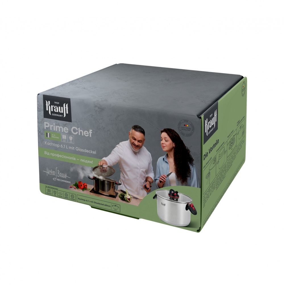 Кастрюля с крышкой Krauff Prime Chef 6,1 л 26-303-022
