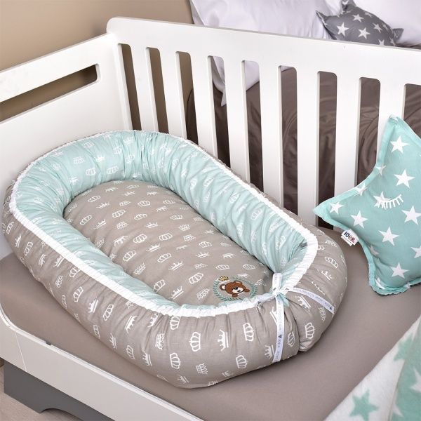 Подушка IDEIA Кокон для младенца + ортопедическая подушка 25х21 см мятно-бежевый 8000031558 