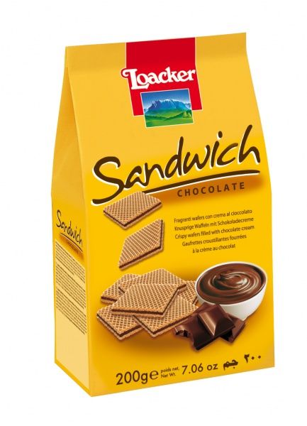 Вафлі Loacker Сендвіч Шоколад 200 г 8000380004669 
