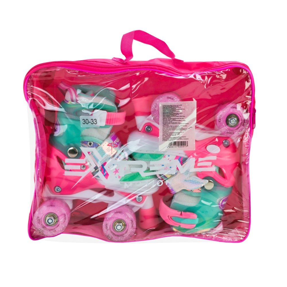 Роликовые кроссовки Shantou Extreme Motion RL25436 р. 30-33 розово-зеленый