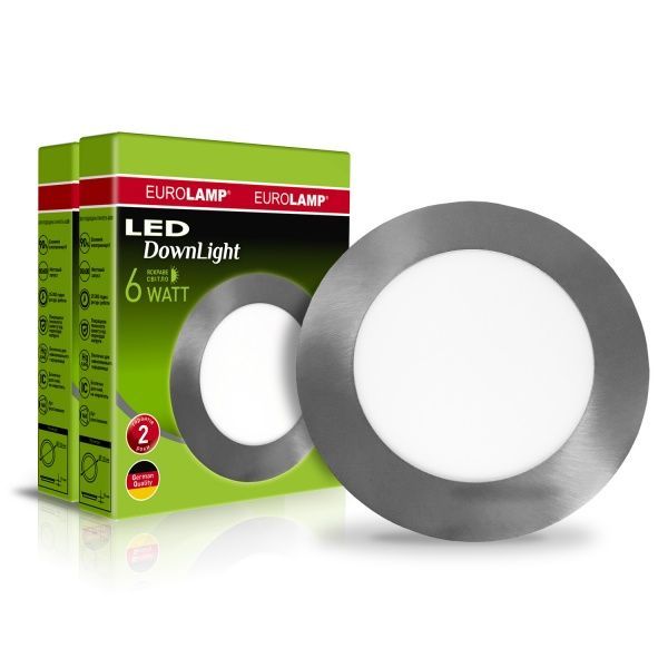 Светильник точечный Eurolamp Downlight R 2 шт./уп. 6 Вт 4000 К белый/серебро 