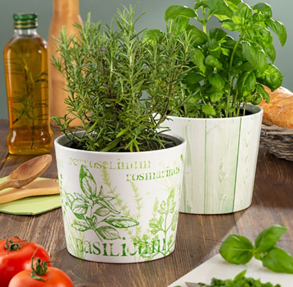 Кашпо керамічне Scheurich Herbs Delicious круглий 1,35л різнокольоровий 