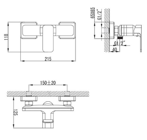 Смеситель для душа Imprese Bilovec 15255