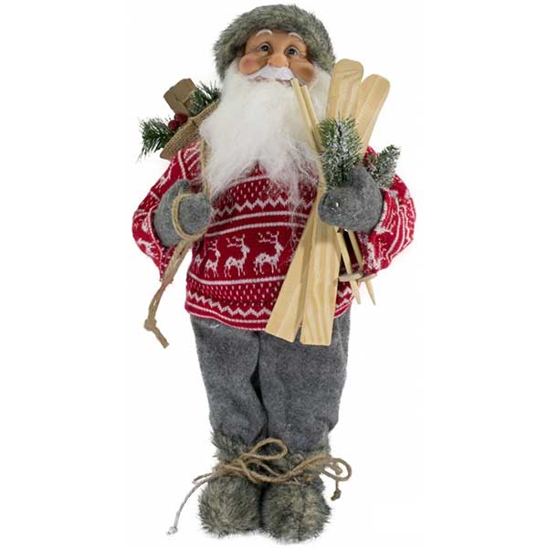 Фигура Дед Мороз красно-серый 46 см