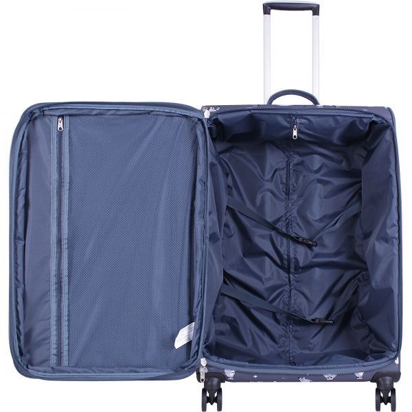 Чемодан Bagland Леон 90 л серый с рисунком 220 (0037966274) 