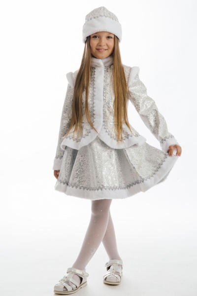 Костюм новорічний КАРНАВАЛІЯ Снігуронька р.128-134 білий 