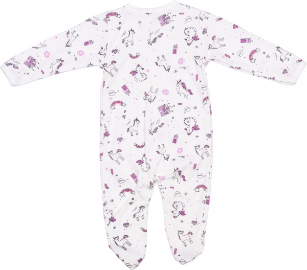 Человечек для девочки Моя планета Единорог Кмб302-3 р.62 белый с розовым 