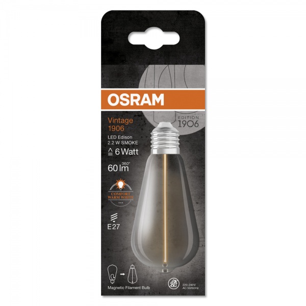 Лампа светодиодная Ledvance FIL Osram SM Magnet ST64 2,2 Вт E27 1800 К 220 В матовая 