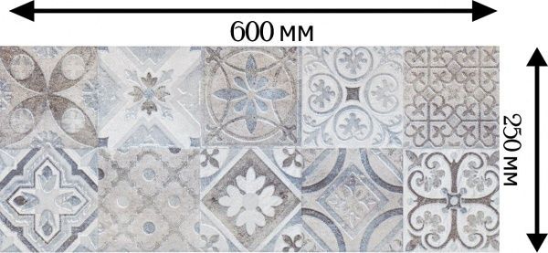 Плитка Konskie group Moris PATCHWORK GREY 25х60 