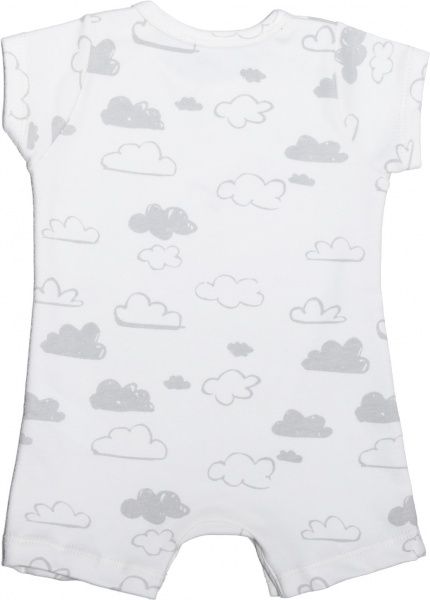 Комбинезон детский Фламинго Тучки р.68 белый с серым 136-222-14 