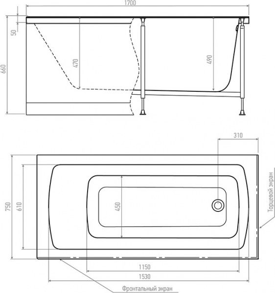 Ванна акрилова Alex Baitler Garda 170x75 