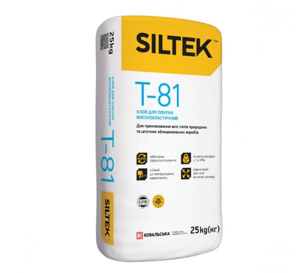 Клей для плитки Siltek Т-81 высокоэластичный 25кг