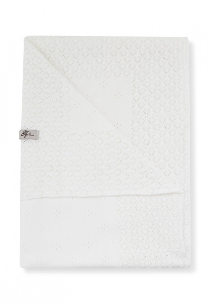 Комплект для новонароджених ART KNIT білий (сукня ажурна, плед, пов'язка на голову) р.68 